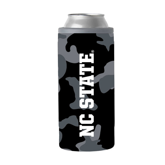 NC State Black Camo 12oz Slim Can Coolie - Logo Brands - Flyclothing LLC