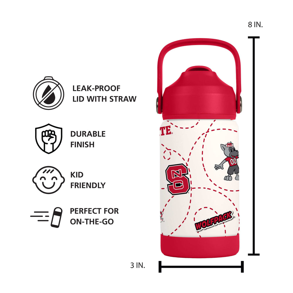 NC State 12oz Mascot SS Kids Bottle - Logo Brands - Flyclothing LLC