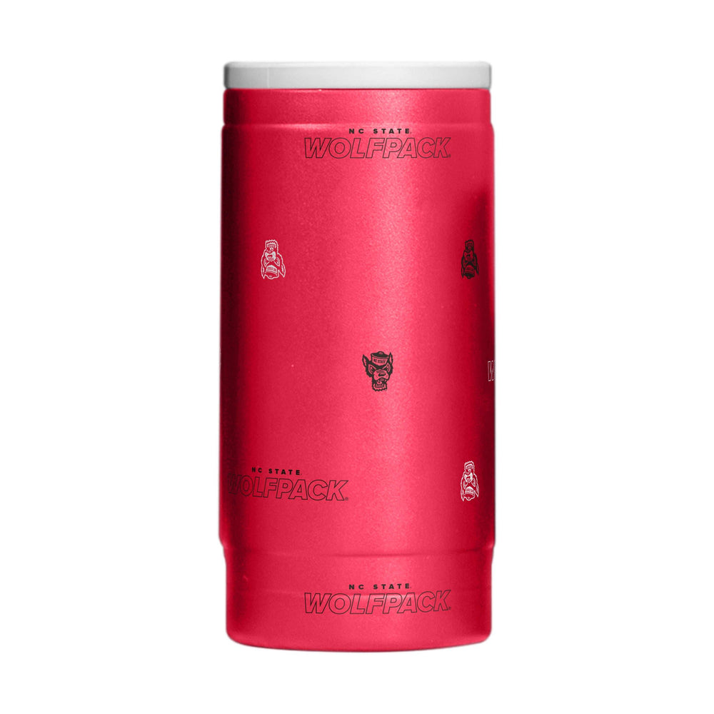 NC State 12oz Step And Repeat Powdercoat SlimCan Coolie - Logo Brands - Flyclothing LLC