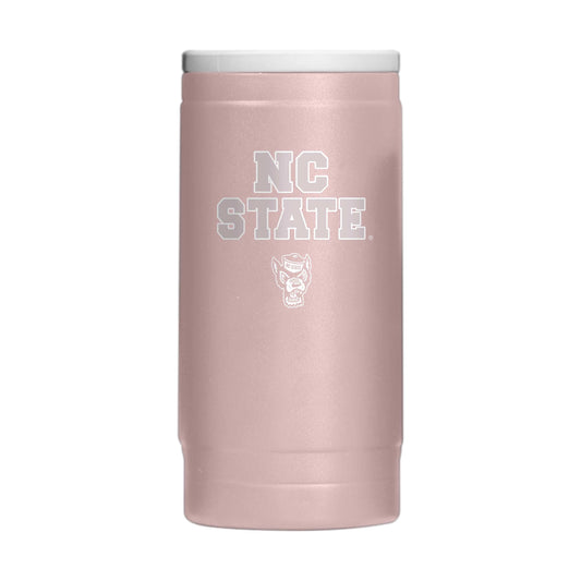 NC State Stencil Powder Coat Slim Can Coolie - Logo Brands - Flyclothing LLC