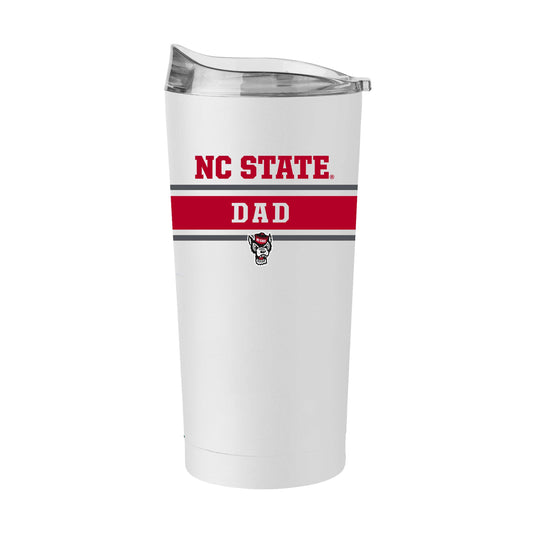 NC State Dad White 20oz Powder Coat Tumbler - Logo Brands - Flyclothing LLC
