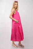 VERY J Ruffled A-Line Midi Cami Dress - Trendsi