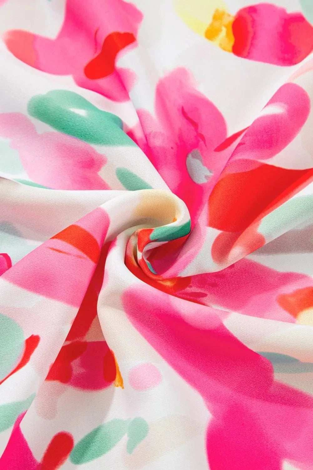 Floral Print Ruffle Sleeve Round Neck Blouse - Trendsi - Flyclothing LLC