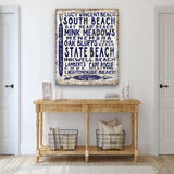 Martha's Vineyard Beaches Sign - Vintage Wood Look Vineyard Arrow Sign - Off The Square Designs - Flyclothing LLC
