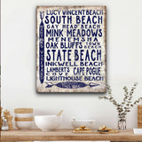 Martha's Vineyard Beaches Sign - Vintage Wood Look Vineyard Arrow Sign - Off The Square Designs - Flyclothing LLC