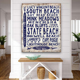Martha's Vineyard Beaches Sign - Vintage Wood Look Vineyard Arrow Sign - Off The Square Designs - Flyclothing LLC