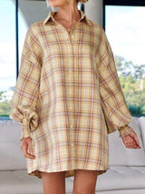 Plaid Button Up Long Sleeve Shirt - Trendsi - Flyclothing LLC