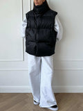 Zip Up Turtleneck Vest Coat - Trendsi - Flyclothing LLC