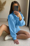 Drawstring Long Sleeve Hooded Top and Shorts Set - Trendsi - Flyclothing LLC