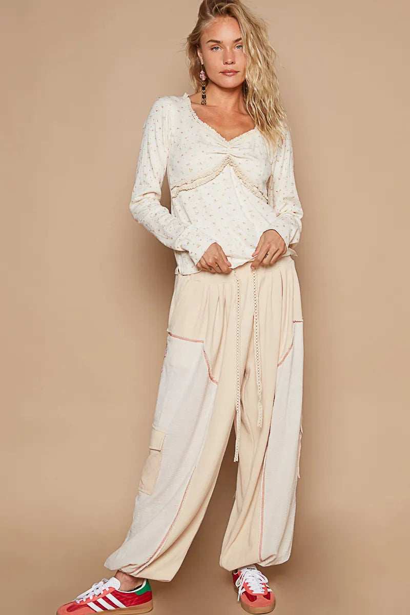 POL Floral V-Neck Long Sleeve T-Shirt - Trendsi - Flyclothing LLC