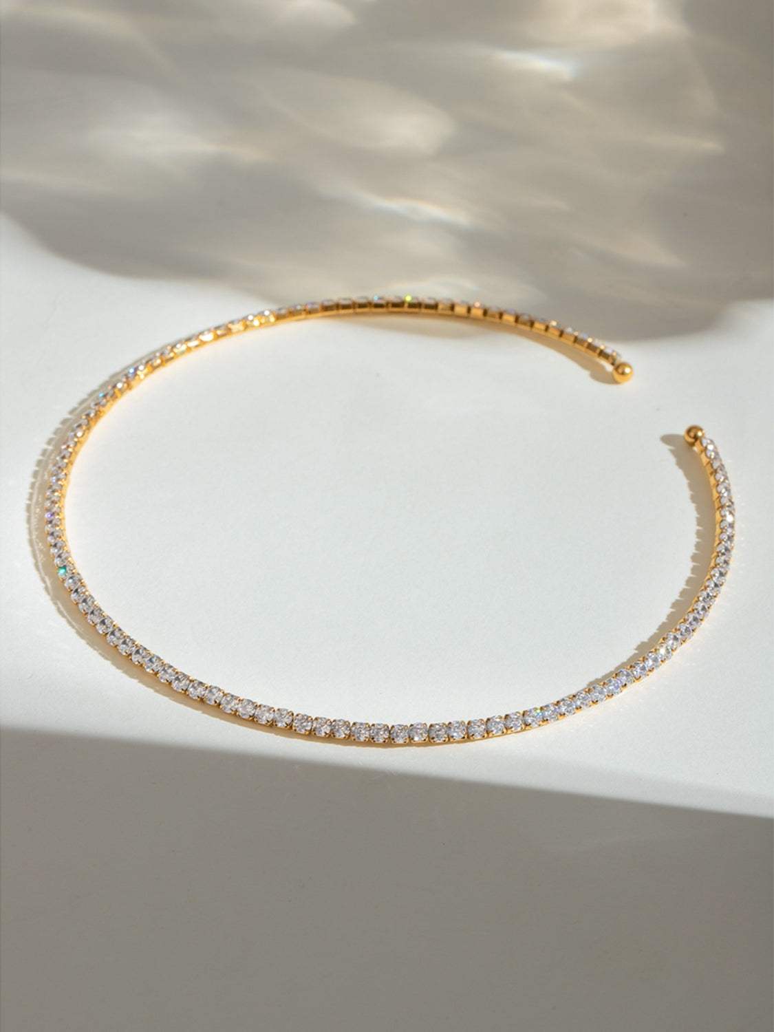 Stainless Steel Inlaid Zircon Necklace - Trendsi - Flyclothing LLC