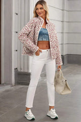 Floral Snap Down Mock Neck Coat - Trendsi - Flyclothing LLC