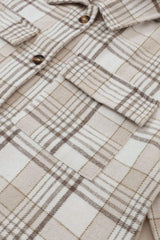 Plaid Removable Hood Button Up Shacket - Trendsi - Flyclothing LLC