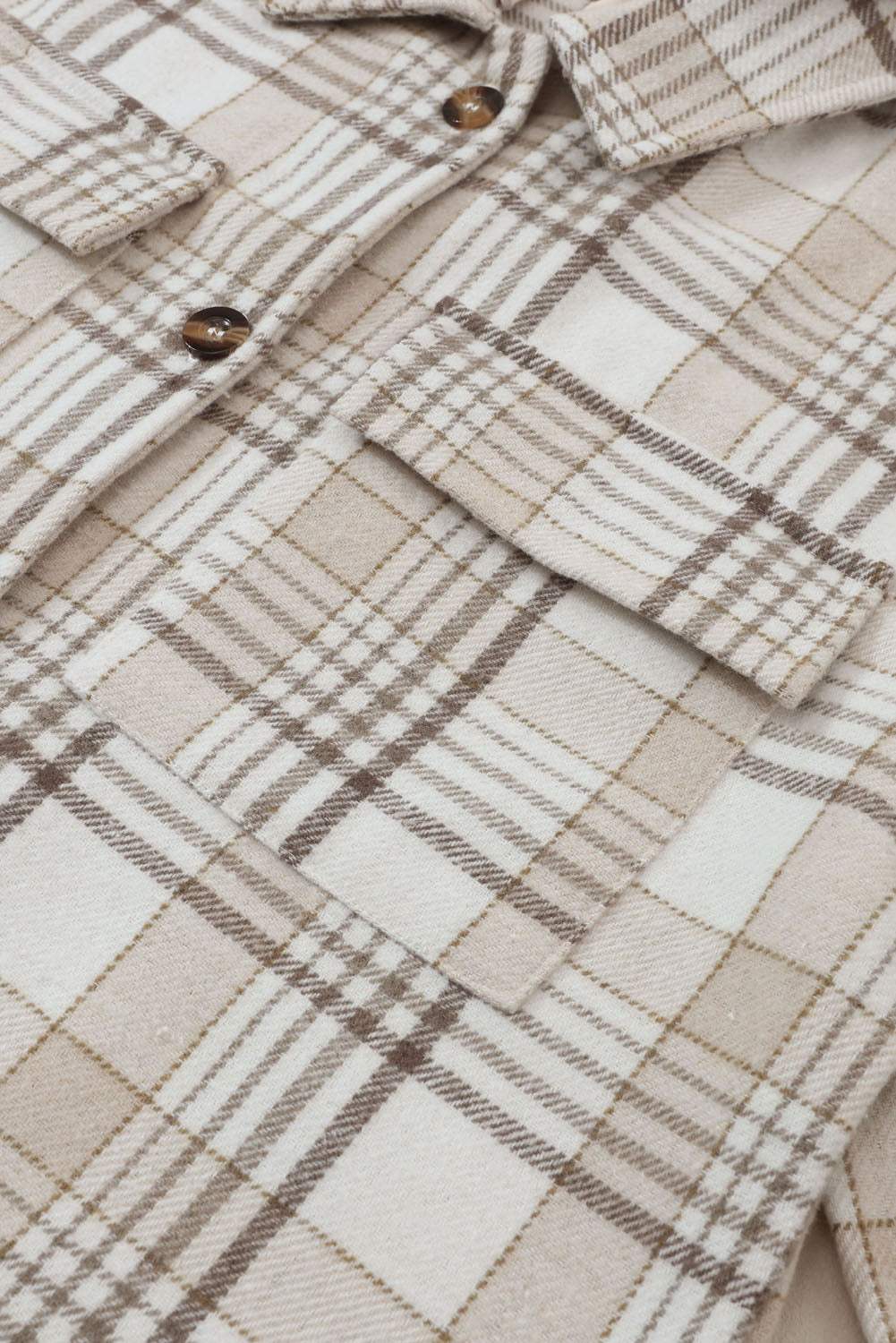 Plaid Removable Hood Button Up Shacket - Trendsi - Flyclothing LLC