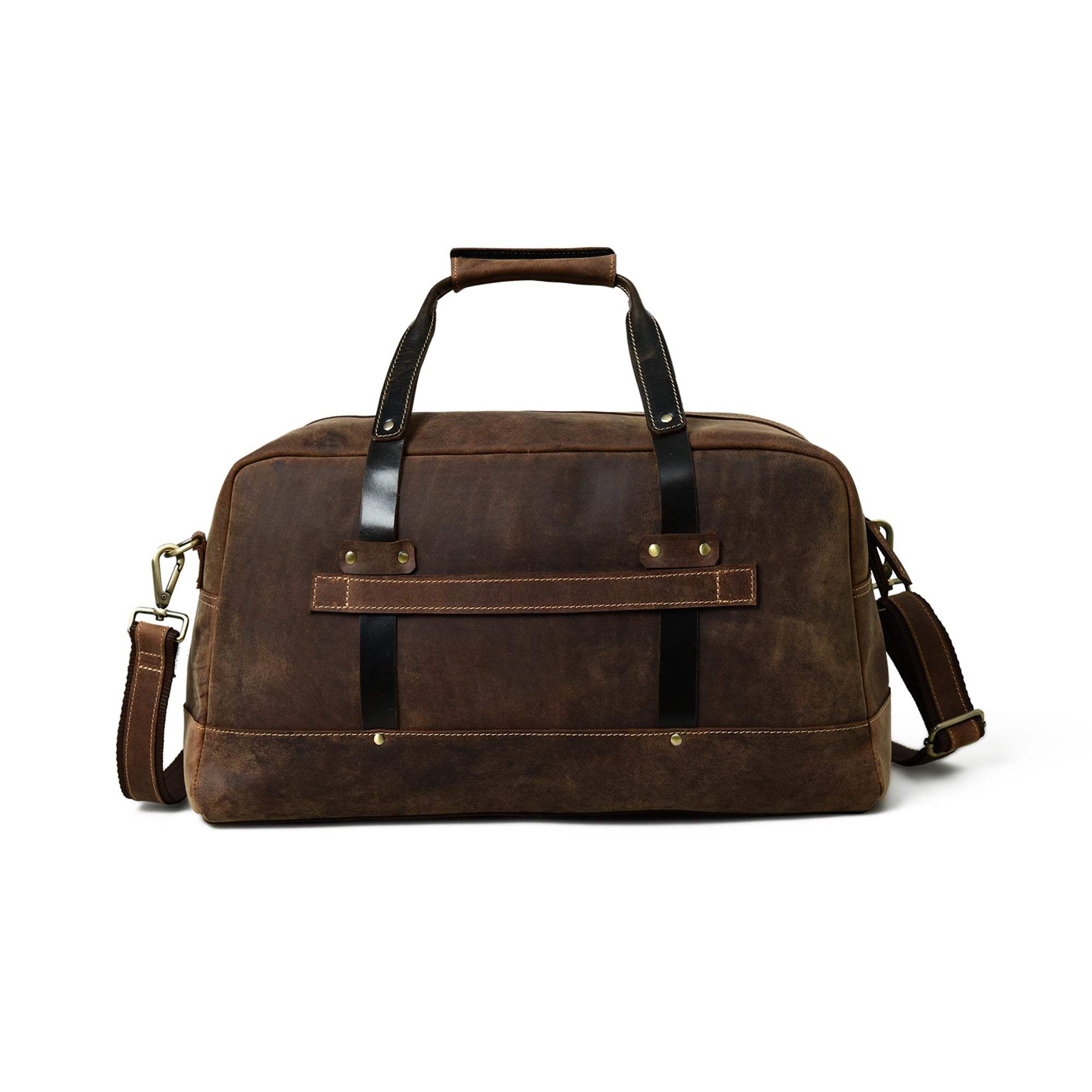 Espresso Elegance Carry on Duffle - Classy Leather Bags - Flyclothing LLC