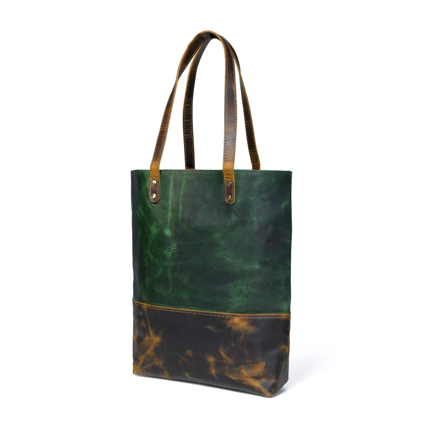 Green Women's Leather Tote - Classy Leather Bags - Flyclothing LLC