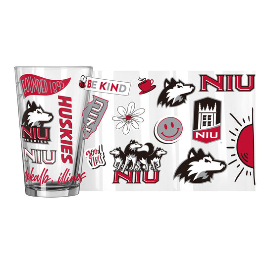 Northern Illinois 16oz Native Pint Glass - Logo Brands - Flyclothing LLC