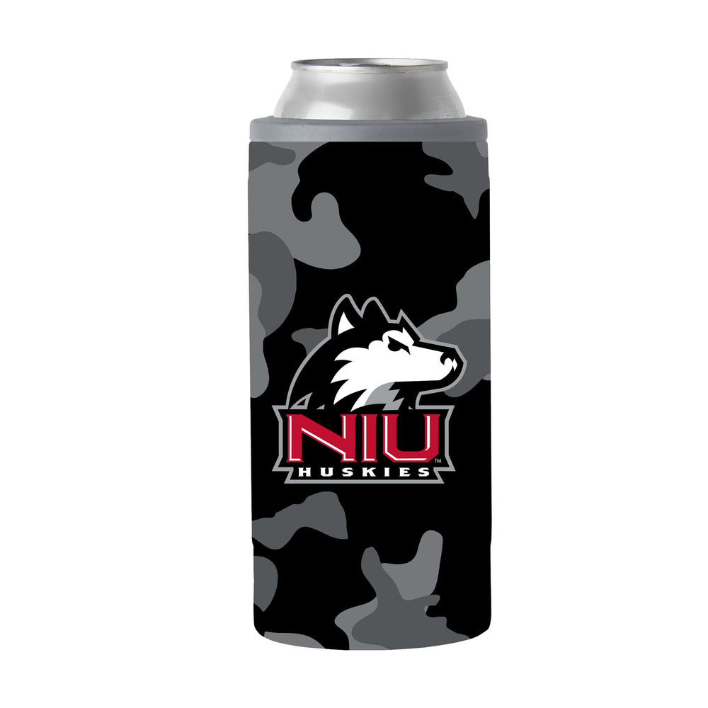 Northern Illinois Black Camo 12oz Slim Can Coolie - Logo Brands - Flyclothing LLC
