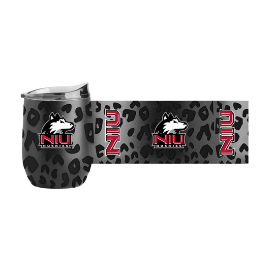 Northern Illinois Leopard 16oz Black Powdercoat Curved Beverage - Logo Brands - Flyclothing LLC