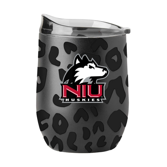 Northern Illinois Leopard 16oz Black Powdercoat Curved Beverage - Logo Brands - Flyclothing LLC