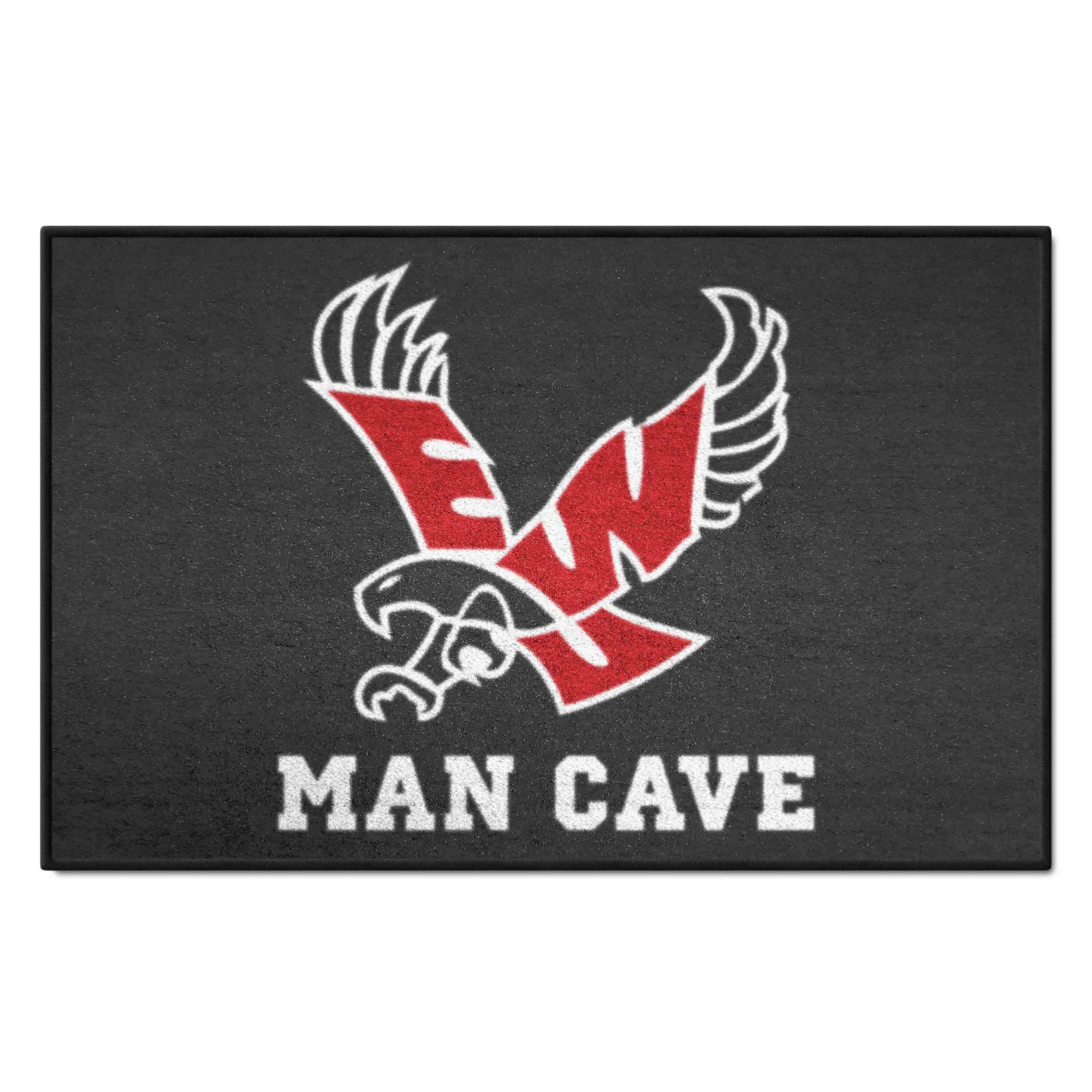 Eastern Washington Eagles Man Cave Starter Mat Accent Rug - 19in. x 30in., Black - Eastern Washington