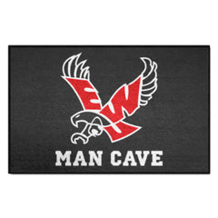 Eastern Washington Eagles Man Cave Starter Mat Accent Rug - 19in. x 30in., Black - Eastern Washington