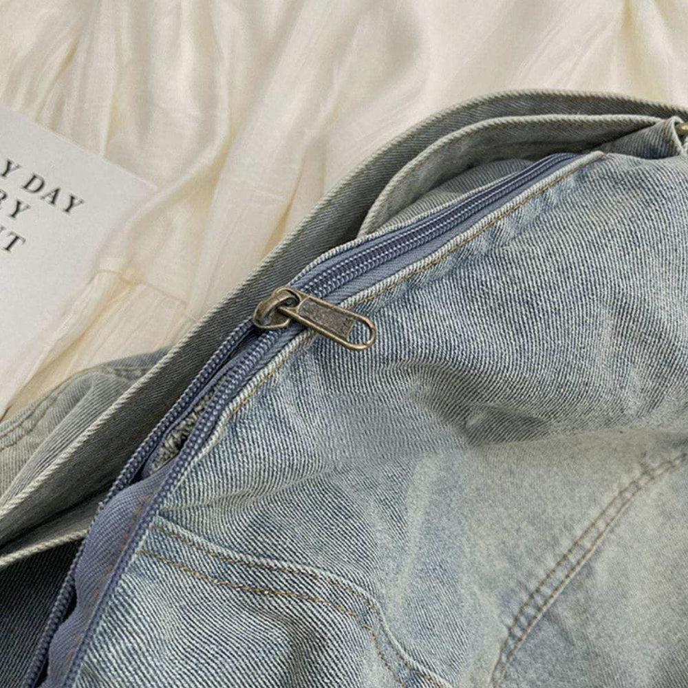 Adjustable Strap Denim Tote Bag - Trendsi - Flyclothing LLC