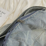 Adjustable Strap Denim Tote Bag - Trendsi