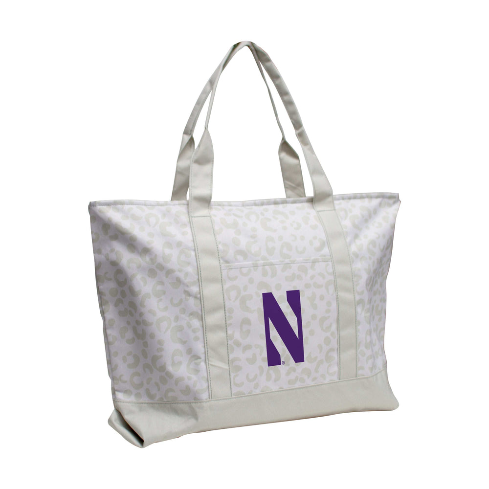 Northwestern Leopard Pattern Tote - Logo Brands - Flyclothing LLC