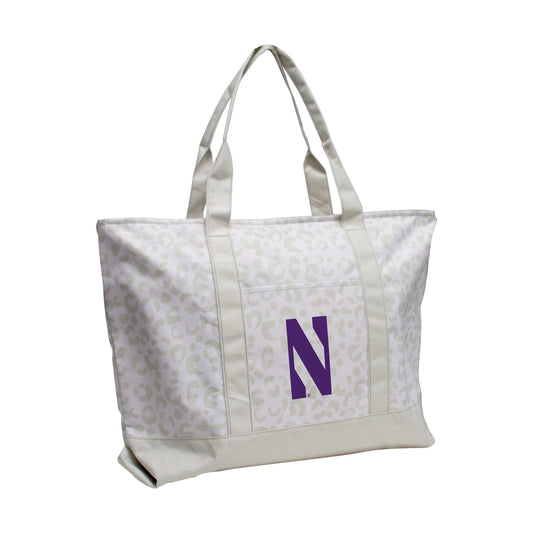 Northwestern Leopard Pattern Tote - Logo Brands - Flyclothing LLC
