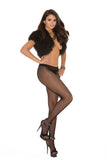 Elegant Memories Black Fishnet Hose W/Rhinestone Seam 1890q