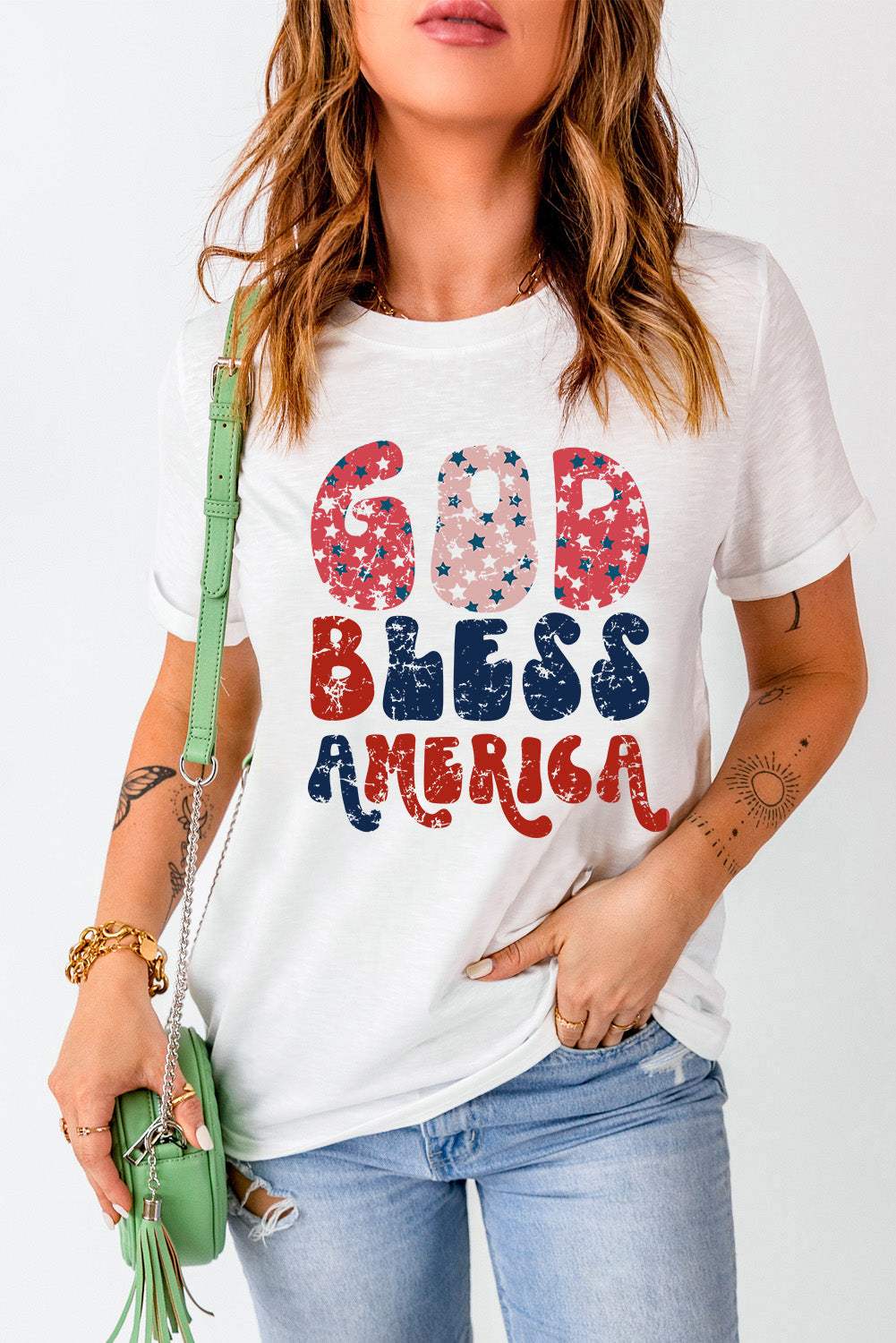 Letter Graphic Round Neck Short Sleeve T-Shirt - Trendsi - Flyclothing LLC