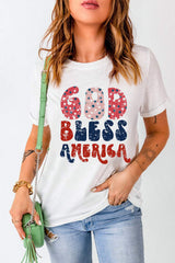 Letter Graphic Round Neck Short Sleeve T-Shirt - Trendsi - Flyclothing LLC