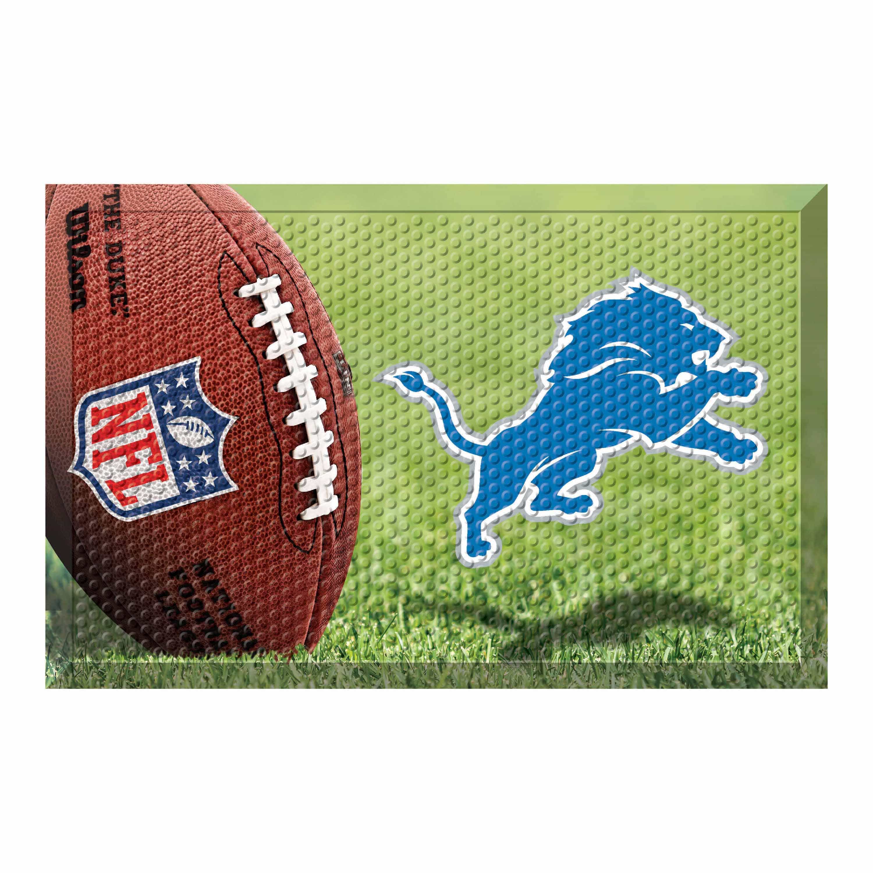Detroit Lions Rubber Scraper Door Mat - Detroit Lions