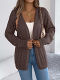 Openwork Open-Front Long Sleeve Cardigan - Trendsi - Flyclothing LLC