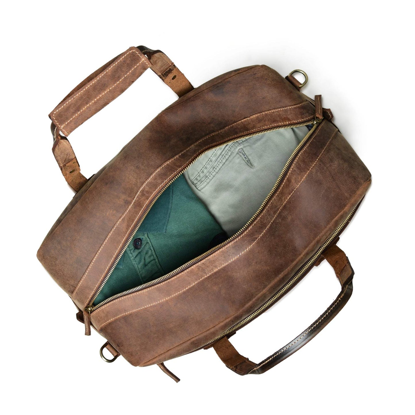 Espresso Elegance Carry on Duffle - Classy Leather Bags - Flyclothing LLC