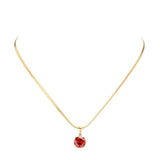 18K Gold Dipped Stainless Steel CZ Round Pendant Necklace - Madeline Love - Flyclothing LLC