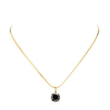 18K Gold Dipped Stainless Steel CZ Round Pendant Necklace - Madeline Love - Flyclothing LLC