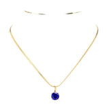 18K Gold Dipped Stainless Steel CZ Round Pendant Necklace - Madeline Love - Flyclothing LLC