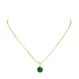 18K Gold Dipped Stainless Steel CZ Round Pendant Necklace - Madeline Love - Flyclothing LLC