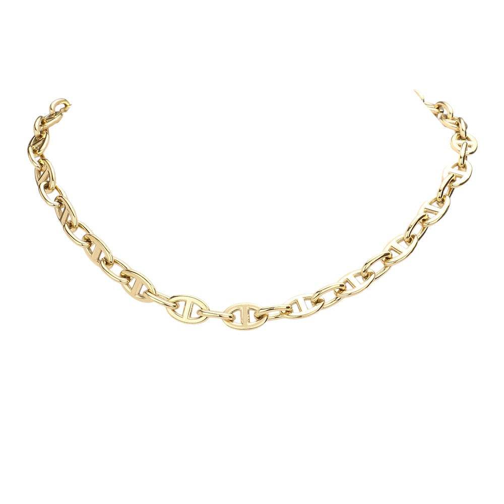 18K Gold Dipped Stainless Steel Handmade Chain Necklace - Madeline Love - Flyclothing LLC