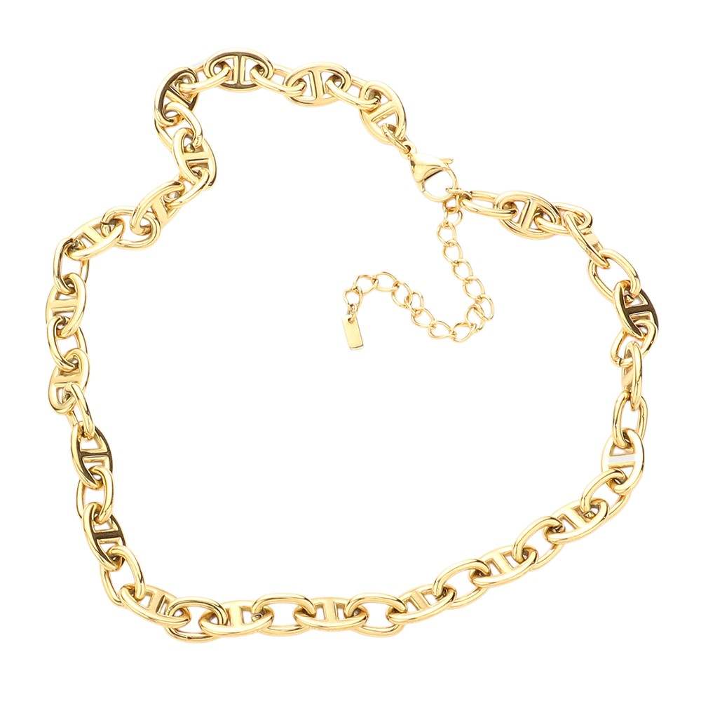 18K Gold Dipped Stainless Steel Handmade Chain Necklace - Madeline Love - Flyclothing LLC