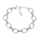18K White Gold Dipped Stainless Steel Chain Link Bracelet - Madeline Love - Flyclothing LLC