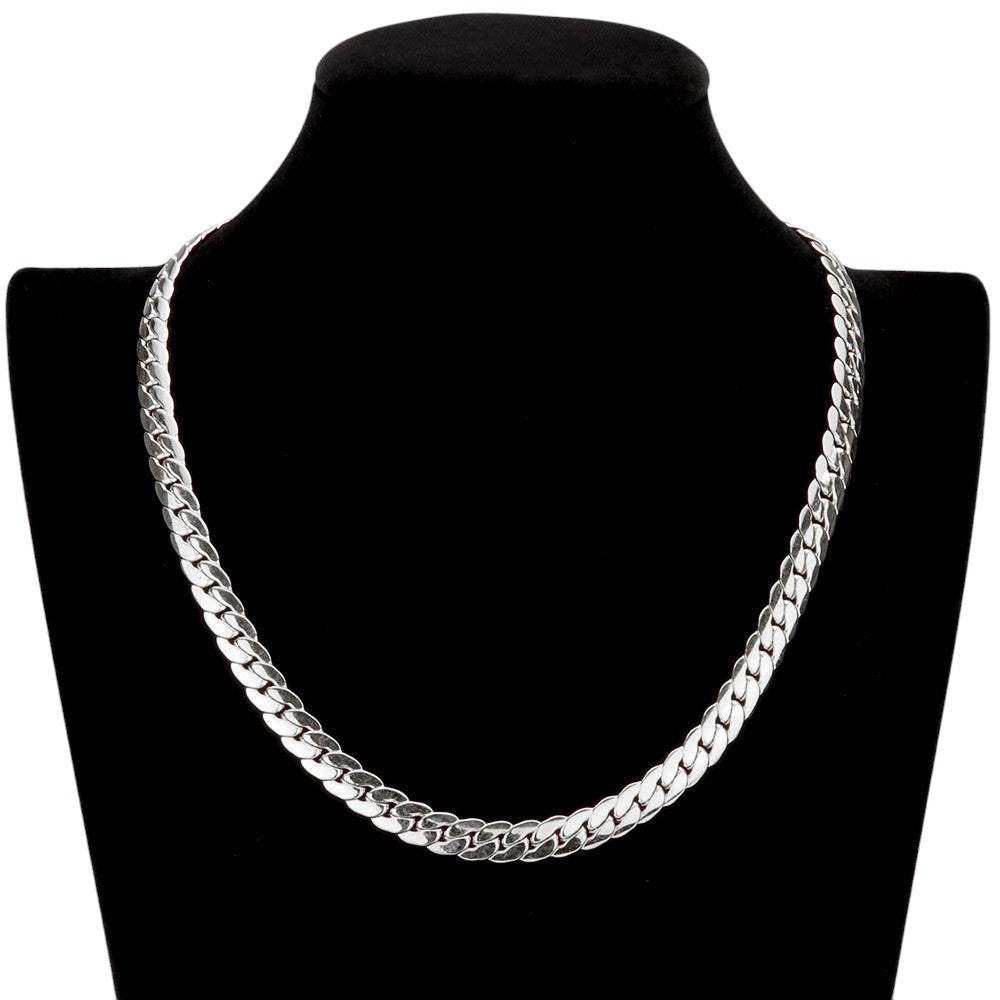 18 INCH, 8mm Stainless Steel Metal Chain Necklace - Madeline Love - Flyclothing LLC