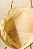 Fame Straw Braided Beach Tote Bag - Trendsi