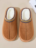 Faux Fur Suede Platform Slippers - Trendsi - Flyclothing LLC