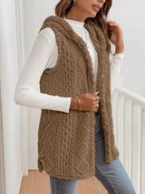 Cozy Sherpa Fleece Hooded Vest Coat - Trendsi - Flyclothing LLC