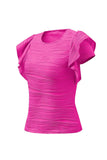 Textured Round Neck Cap Sleeve Top - Trendsi - Flyclothing LLC