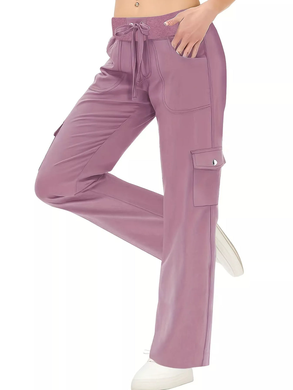 Relaxed Fit Active Pants with Drawstring Waist - Trendsi - Flyclothing LLC