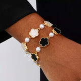 18k Gold-Plated Alloy Flower Bracelet - Trendsi - Flyclothing LLC